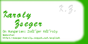 karoly zseger business card